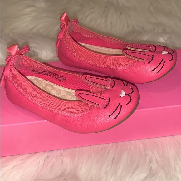 Gap Pink Bunny Ballet Flat w/Bow Back Size 5 - Picture 2 of 7